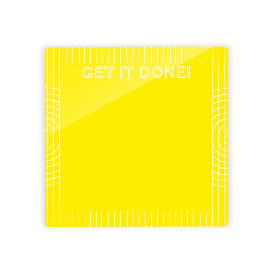 Neon Notes Line and Circle Pattern on Yellow | 4x4