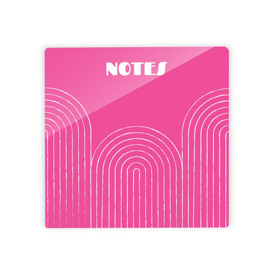 Neon Notes Modern Pattern on Pink | 4x4