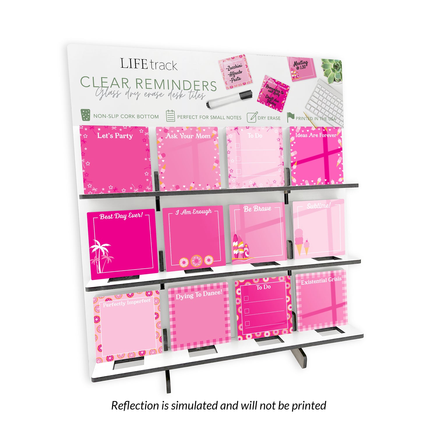 Clear Reminders Pink Dream GCSQ Display | 18.5x20