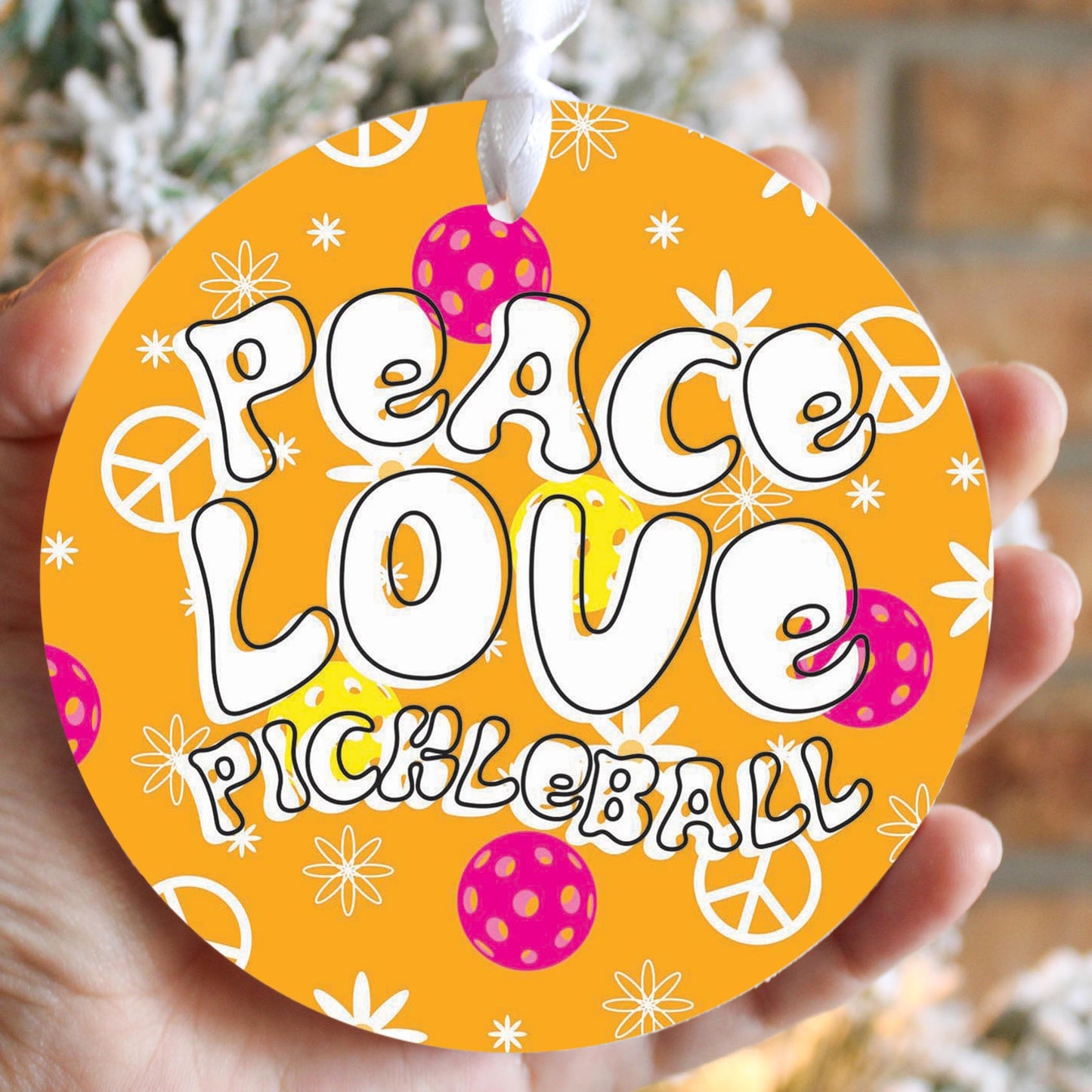 Neon Pickleball Peace Love Pickleball | 4x4