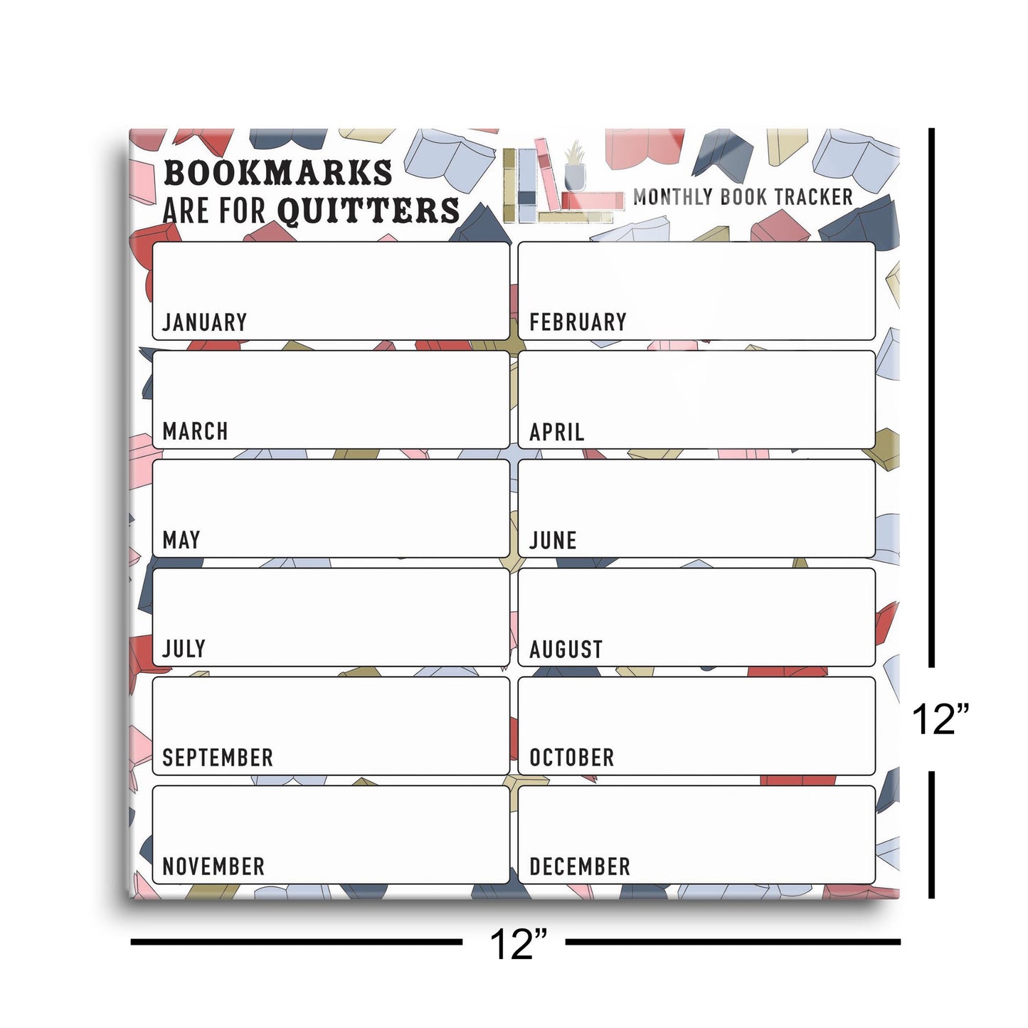 Yearly Book Tracker Bookmarks are for Quitters | 12x12