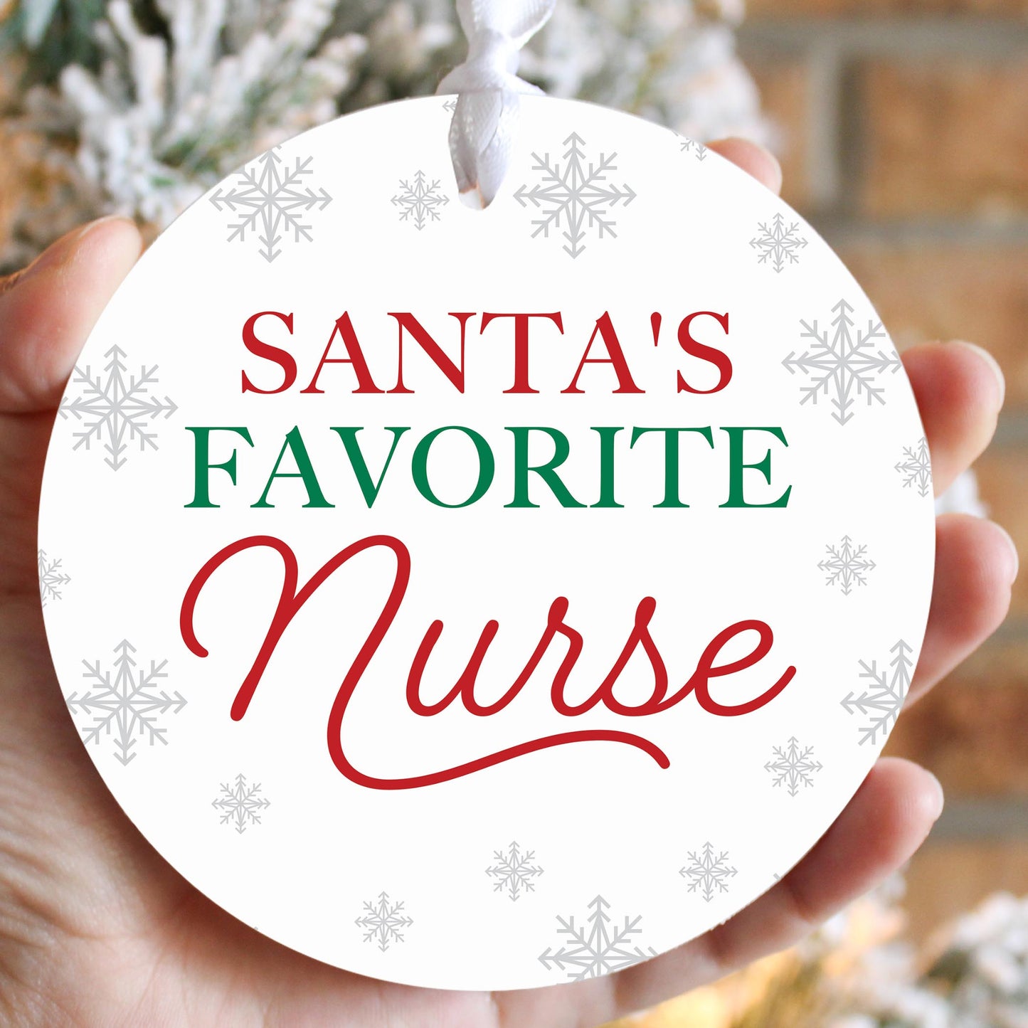 Classy Christmas Santa's Favorite Nurse | 4x4