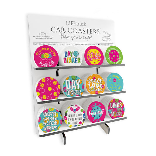 Neon Pickleball Car Coaster Display | 12x16