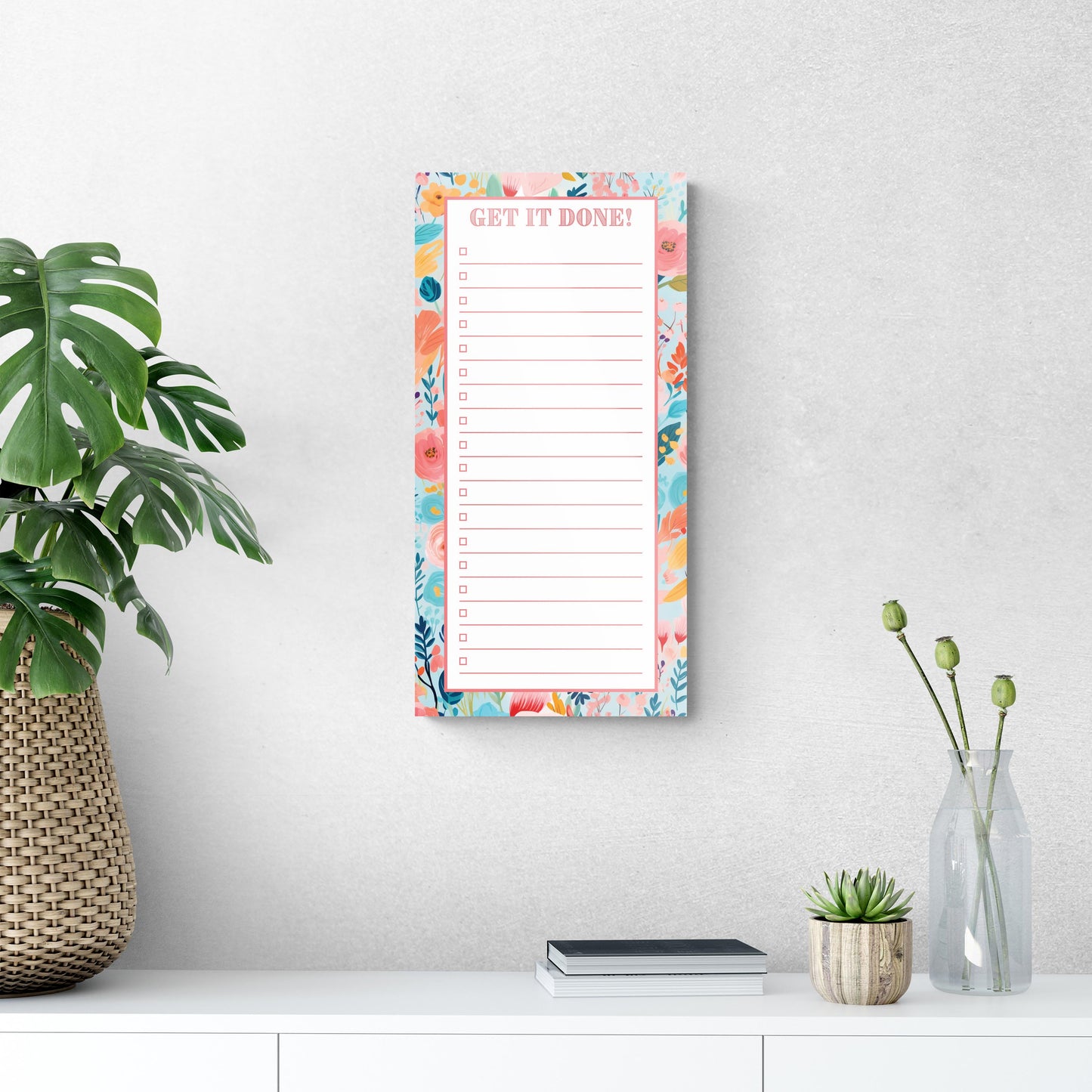 Spring Tracker Floral To Do List Get It Done! | 12x24