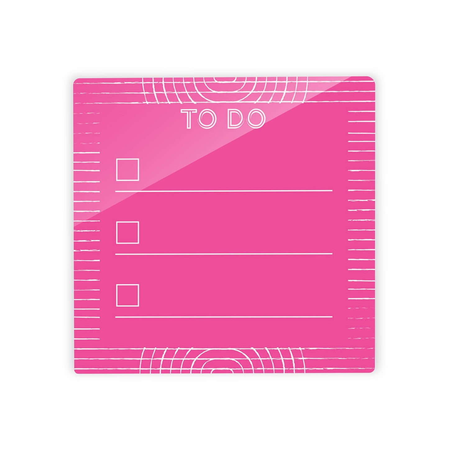 Neon Notes Line and Circle Pattern on Pink | 4x4