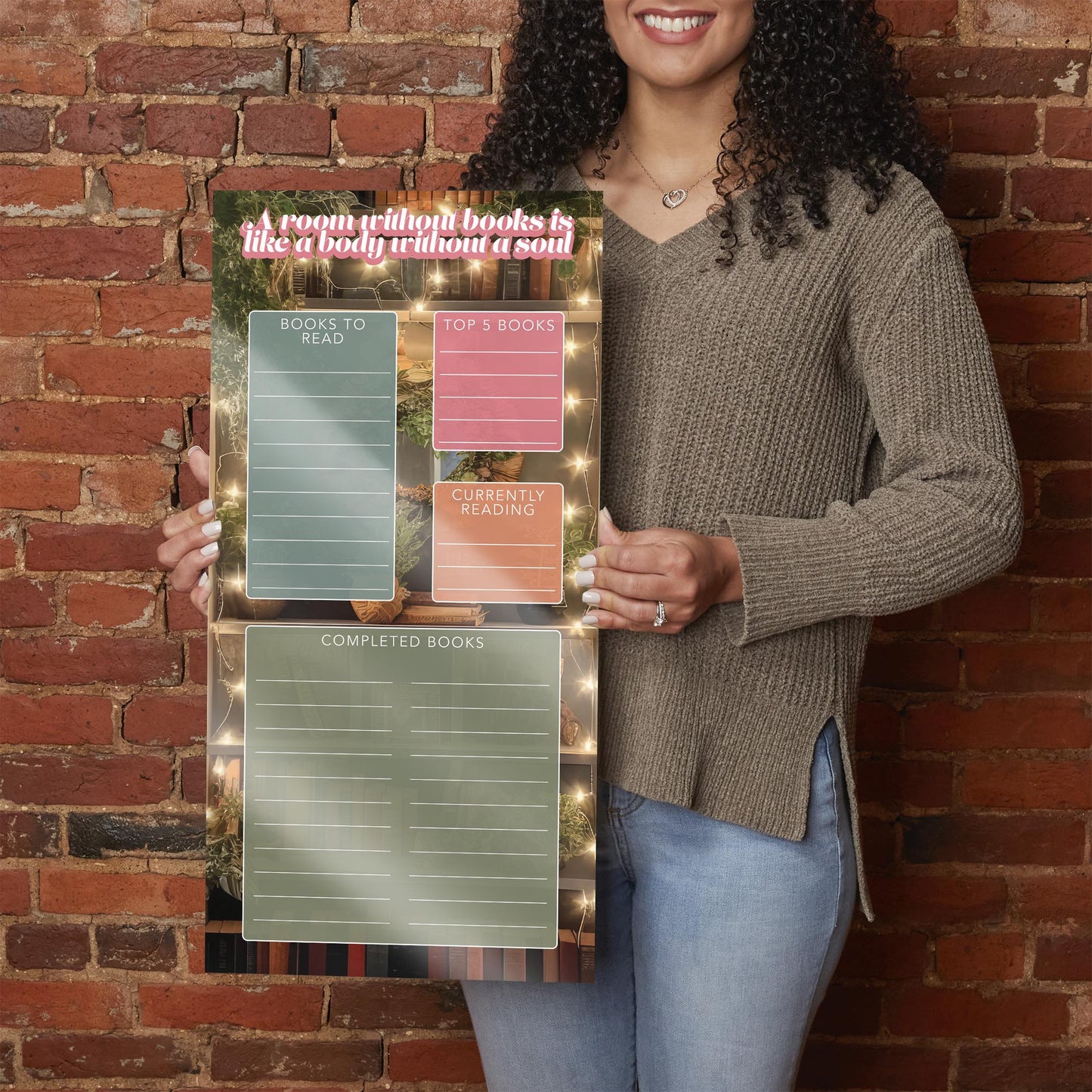 Lighted Book Nook Reading Tracker | 12x24