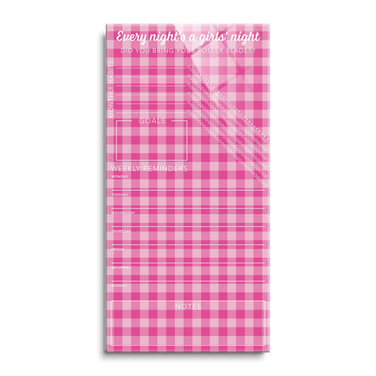 Pink Dream Checkered Habit Tracker Girls' Night | 12x24