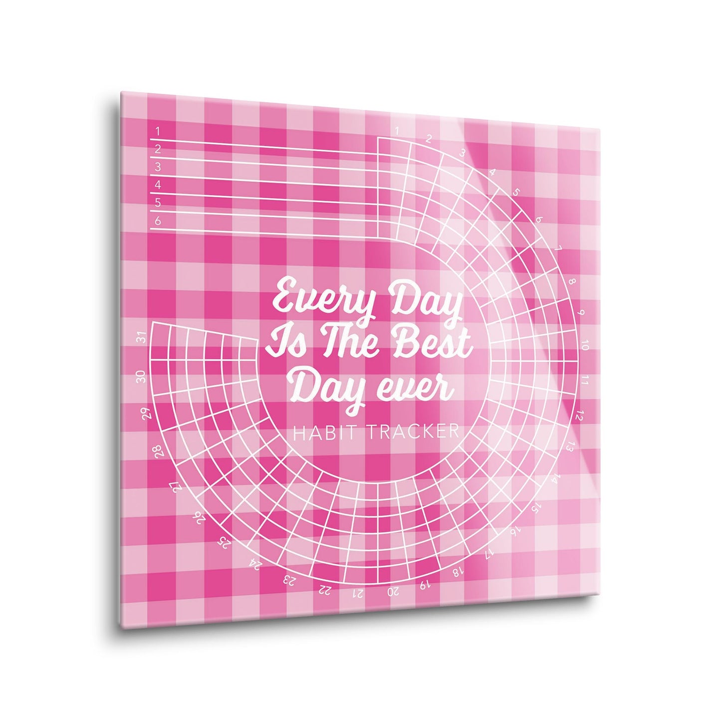 Pink Dream Checkered Habit Tracker Best Day Ever | 12x12